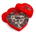 Charles Chocolates Nuts, Pralines & Caramels Collection in Red Velvet Heart Box ( Charles Chocolates Chocolate Gifts )