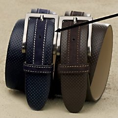 Italian Leather and Suede Belt (leather belt ) รูปที่ 1