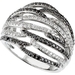 รูปย่อ 1 CT TW 14K White Gold 14Kw W/Black Rhodium Black And White Diamond Ring รูปที่1