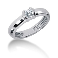 Round Diamond Solitaire Semi Bezel Set Palladium Engagement Ring (0.3ctw, F - G Color, SI2 Clarity)
