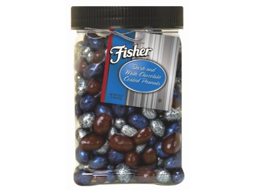 Fisher Nuts Dark and Milk Chocolate Blue and Silver Peanut Mix, 19-Ounce Boxes (Pack of 4) ( Fisher Chocolate Gifts ) รูปที่ 1