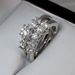 รูปย่อ 14k White Gold Engagement Bridal Band White Round with Round Accents Diamond Ring (1 1/2 ctw, G Color, SI2-I1 Clarity) รูปที่4