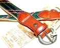 Polo Ralph Lauren RRL Mens Leather Vintage Canvas Belt 40 (100% Leather / 100% Brass Buckel belt )
