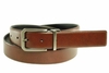 รูปย่อ Perry Ellis | Black/Brown Reversible Leather, Gunmetal Rectangle Tang Buckle | Casual Belt (leather belt ) รูปที่2