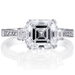 รูปย่อ Sterling Silver Asscher Cubic Zirconia CZ 3-Stone Ring - Women's Engagement Wedding Ring รูปที่1