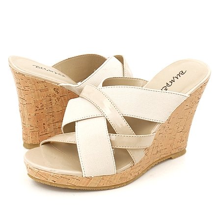 Womens Designer Beige Wedges Sandals Slides รูปที่ 1