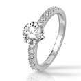 Pave Set Round Diamonds Ring Only with a 1.71 Carat H SI3 EGL USA Certified Center Stone and 0.3 Carats of Side Diamonds (2.01 Cttw)