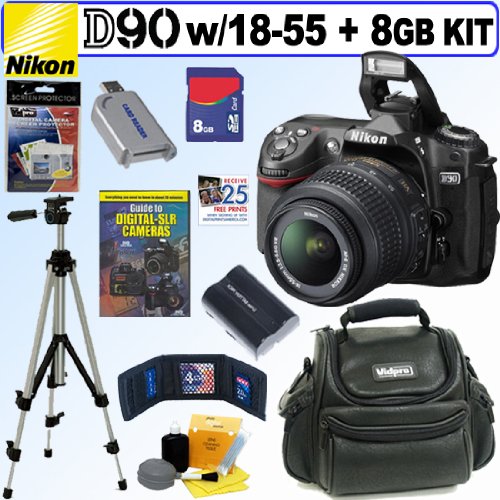 Review Nikon D90 DX 12.3Megapixel Digital SLR Camera with 18-55mm f/3.5-5.6G AF-S DX VR Nikkor Zoom Lens + 8GB Deluxe Accessory Kit รูปที่ 1