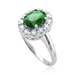 รูปย่อ 14k White Gold Bridal Natural Emerald and Diamond Engagement Ring (G, SI2, 1.25 cttw) Certificate of Authenticity รูปที่3