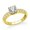 1 ct. Round Diamond Solitaire Engagement Ring in 14k Yellow Gold - Free Resize