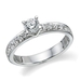 รูปย่อ Diamond Engagement Ring in 14K Gold / White - Certified, Round, 0.66 Carat, H Color, I1 Clarity ( Chris Yard ring ) รูปที่1