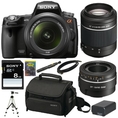 Review Sony Alpha SLT-A55V/L 16.2Megapixel DSLR with Translucent Mirror Technology and 3D Sweep Panorama and 18-55mm F3.5-5.6 Lens with Sony SAL552002 Telephoto Zoom Lens and SAL50F18 50mm Lens + Accessory Kit