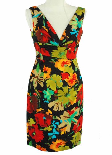 Donna Ricco Sleeveless V Neck Print Dress ( Night out Dress ) รูปที่ 1