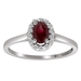 รูปย่อ Sterling Silver Round Diamond & Oval Ruby Ring (1 cttw, H-I, SI) รูปที่1