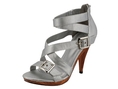 Reneeze MELODY-2 Silver Fabric Strappy Women High-Heels Dress Sandals-Silver ( Ankle Strap Sandal )