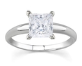 1/7 ct.tw Princess Diamond Solitaire Ring in 18k White Gold