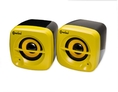 Connectland CL-SPK20064 USB or Battery Powered Portable Yellow Mini Cube Speaker ( Connectland Computer Speaker )