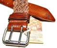 Ralph Lauren RRL Mens Leather Brown Silver Belt (100% Leather belt )