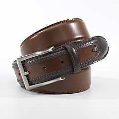 Italian Leather Two-Tone Belt (leather belt ) รูปที่ 1