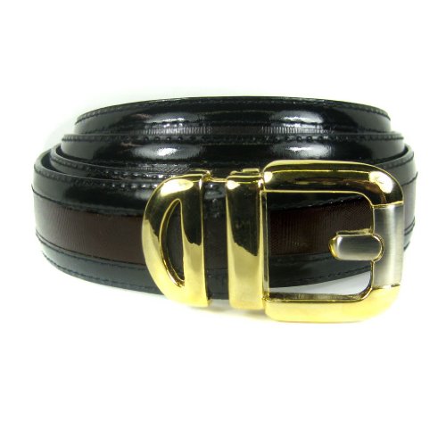 Mens - Brown - Black - Two Tone Leather Belt  รูปที่ 1