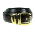 Mens - Brown - Black - Two Tone Leather Belt 