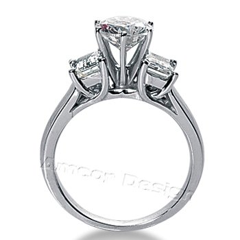 14K White Gold Engagement Ring - 1.10CT Emerald Cut Diamond Ring(H-I Color, I1 Clarity), All Sizes Available รูปที่ 3