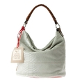 Sofia C. Italian Designer Light Grey Reptile Embossed Leather Handbag