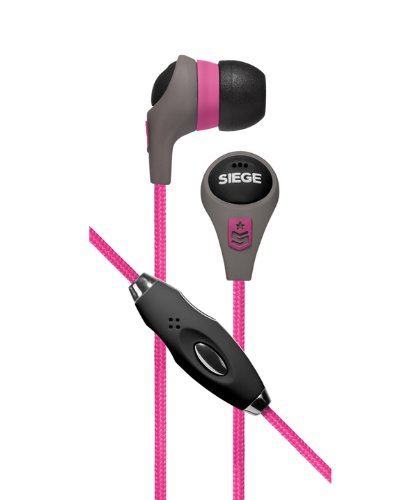 Siege Audio STEALTH V.2 Stereo Ear Buds with Mic (Gray/Magenta) ( SIEGE AUDIO Ear Bud Headphone ) รูปที่ 1