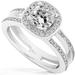 รูปย่อ 1 1/3 Carat Certified Cushion Cut Diamond Engagement Ring in 14kt White Gold รูปที่1