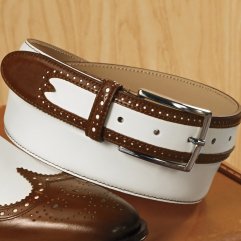 Italian Leather Spectator Belt (leather belt ) รูปที่ 1