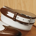 Italian Leather Spectator Belt (leather belt )