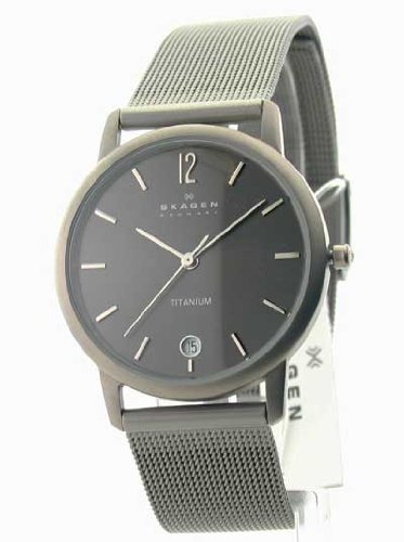 Mens Skagen Mesh Slim Titanium Date Dress Watch 170LTTMM1 รูปที่ 1