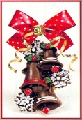 Christmas Bells & Snowflake Solid Milk Chocolate Ornament Gift (3.8 Oz) ( Crown City Confections Chocolate Gifts )