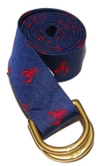 Polo Ralph Lauren Mens Silk Belt Scorpion Navy Red Small (silk belt )