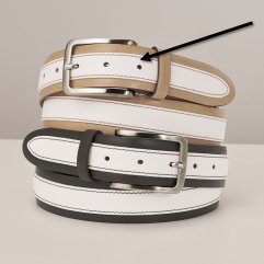 Two-Tone Italian Leather Belt (leather belt ) รูปที่ 1