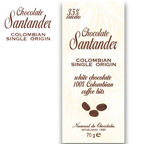 Santander White Chocolate Bar with 100% Colombian Coffee Bits ( Santander Chocolate ) รูปที่ 1
