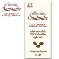 Santander White Chocolate Bar with 100% Colombian Coffee Bits ( Santander Chocolate )