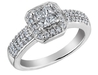 รูปย่อ Princess Cut Diamond Engagement Ring 1/2 Carat (ctw) in 14K White Gold (Certified) รูปที่1