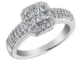 Princess Cut Diamond Engagement Ring 1/2 Carat (ctw) in 14K White Gold (Certified)