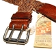 รูปย่อ Ralph Lauren RRL Mens Leather Brown Silver Belt (100% Leather belt ) รูปที่2