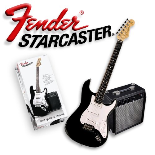 Fender Starcaster Strat Pack Electric Guitar with Amp and Accessories - Black ( Fender Starcaster guitar Kits ) ) รูปที่ 1