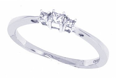 0.10ct Princess- Cut Diamond Engagement Anniversary Three Stone Ring in 14Kt White Gold รูปที่ 1