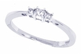 0.10ct Princess- Cut Diamond Engagement Anniversary Three Stone Ring in 14Kt White Gold