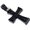 CZ Diamonds Blackout Micro Pave Black Plated Hip Hop Men's CZ Religious Cross Pendant