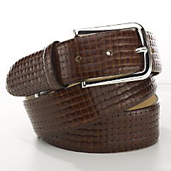 Italian Leather Woven Belt (leather belt ) รูปที่ 1