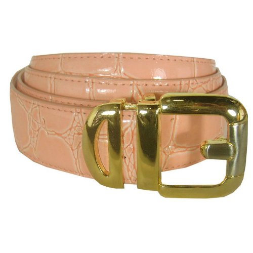 Men's Light Pink Crocodile Embossed Belt  รูปที่ 1