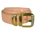 Men's Light Pink Crocodile Embossed Belt 