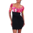 Sexy Short Dress With Magenta Bust & Black Bottom ( Night out Dress )