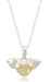 รูปย่อ 10k White Gold Heart with Wings Diamond Pendant (0.007 ct, I-J Color, I2-3 Clarity), 18" รูปที่1