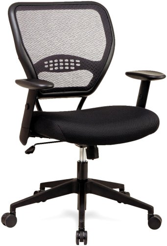 Office Star 5500 Space Air Grid Mid-Back Swivel Chair, Black, 20-1/2w x 19-1/2d x 42h (Black) รูปที่ 2